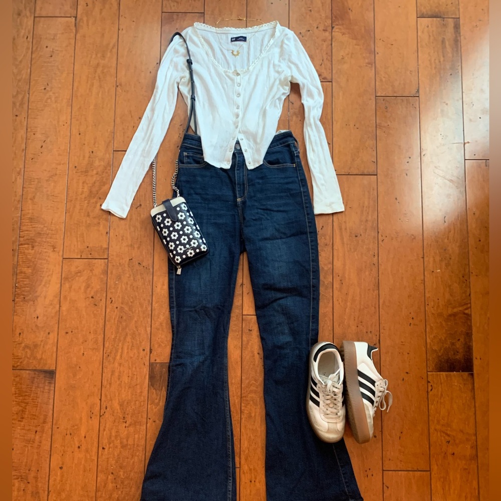 GAP Ivory Lace-Trimmed Blouse